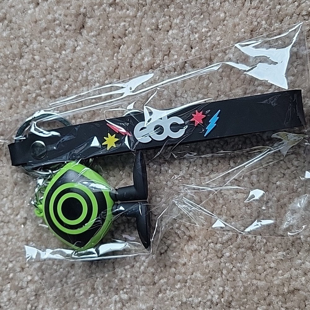 EDC Green Keychain with Black Strap